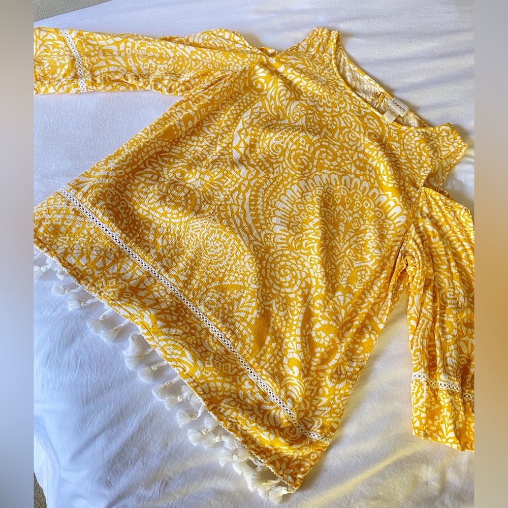 Chico’s Yellow Paisley Top
